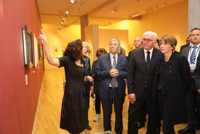 Director of the Art Department and Art Curator Eliad Moreh-Rosenberg guided the President of Germany, Frank-Walter Steinmeier, through the Museum of Holocaust Art, where some 120 artworks created during or immediately after the Holocaust are on permanent 